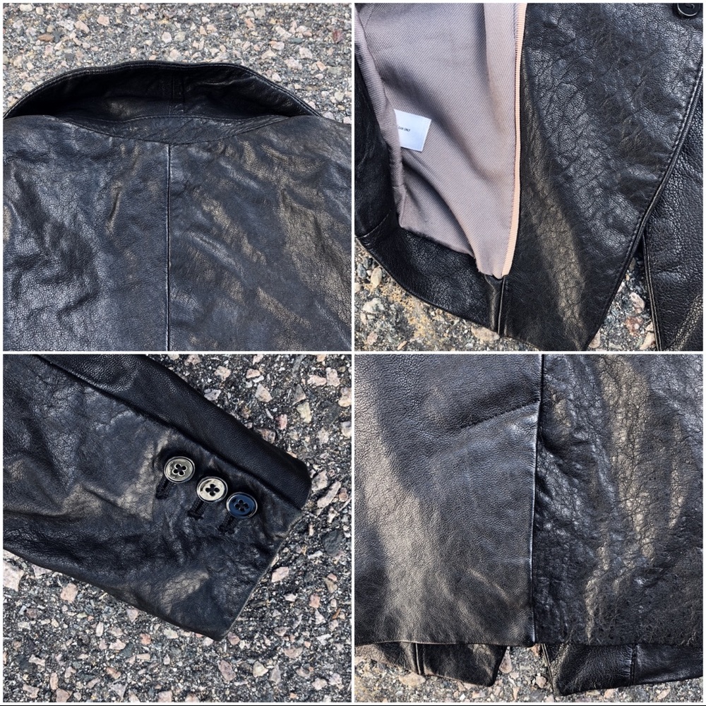 Gap Edition black genuine leather collared blazer6 - Picture 4 of 8